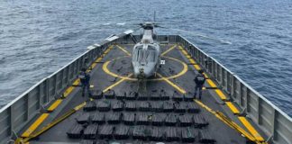 A vessel of seized cocaine in the shores of Guerrero, Mexico.
