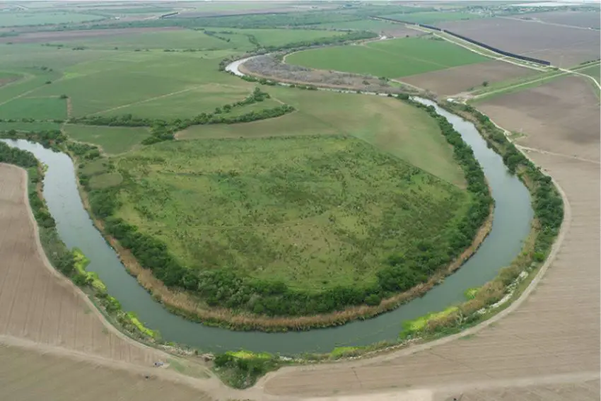 Aerial shot of the verdant Rio Grande Valley in Texas.