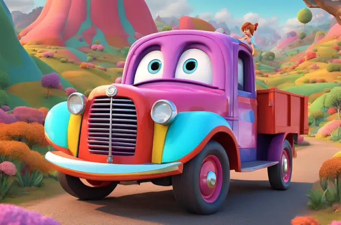 Sarah DeVries as a truck