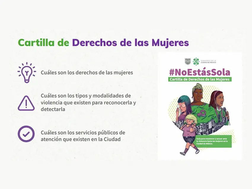 An advertisement for the 2019 Mexico City Women's Rights Pamphlet