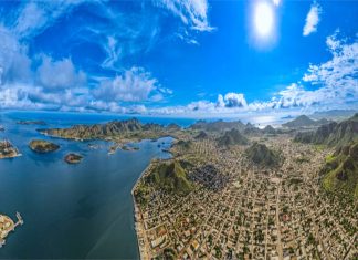 aerial view of city of Guaymas, Mexico