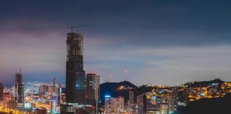 Monterrey, the capital city of Nuevo León, as seen at night