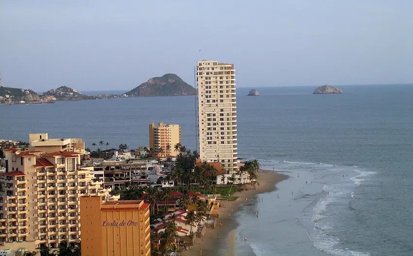 Hotels in Mazatlan Bay, Sinaloa.