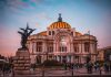 Façade of Palacio de Bellas Artes Museum in Mexico City.