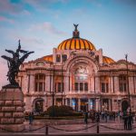 Façade of Palacio de Bellas Artes Museum in Mexico City.