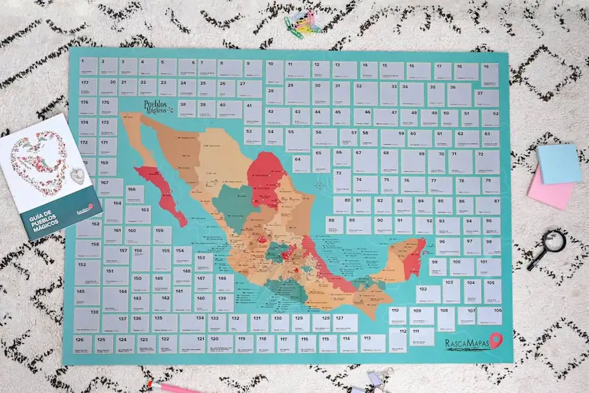 A scratch map of Mexico