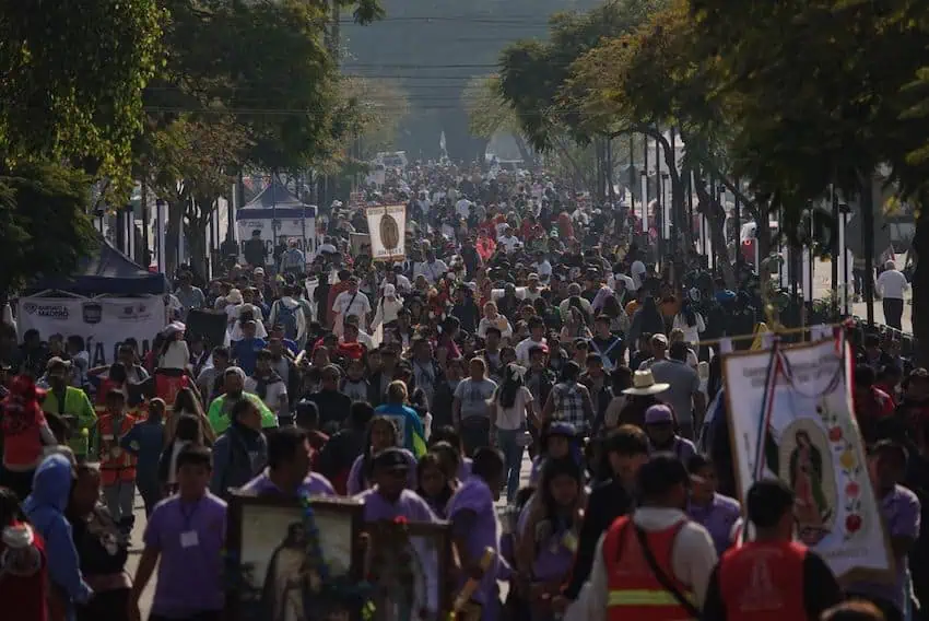 Every year, thousands of pilgrims walk to the Basilica of our Lady of Guadalupe in Mexico City on her feast day. 