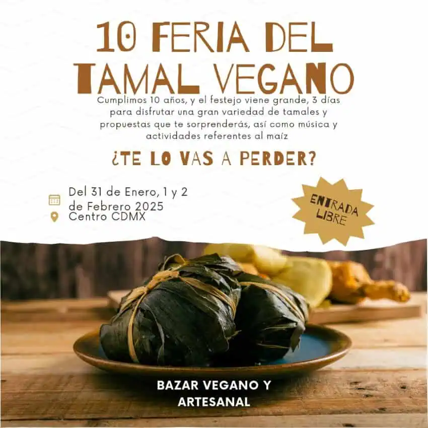 10th Feria del Tamal Vegano promotional poster