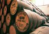 Barrels of surplus tequila sit in storage