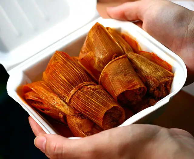 Chicken Tamales to go from Delta Fast Food.