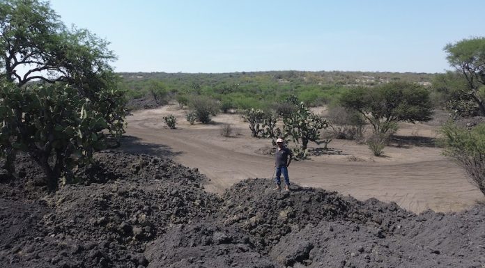 A dry water reservoir in San Miguel de Allende, Guanajuato, México