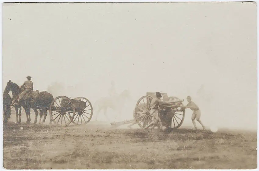 Postcard or print of a photo taken during the Mexican Revolution.