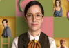 A collage-style promotional image for the series "Serpientes y Escaleras" (Snakes and Ladders), one of the best Mexican TV series in 2025. In the center, actress Cecilia Suarez, who has dark hair and orange-framed glasses, smiles faintly as she looks into the camera. Around her are smaller panels featuring a man in a suit, a woman looking down and a young man with dyed hair. Green and pink snakes are visible in the corners of the central image.