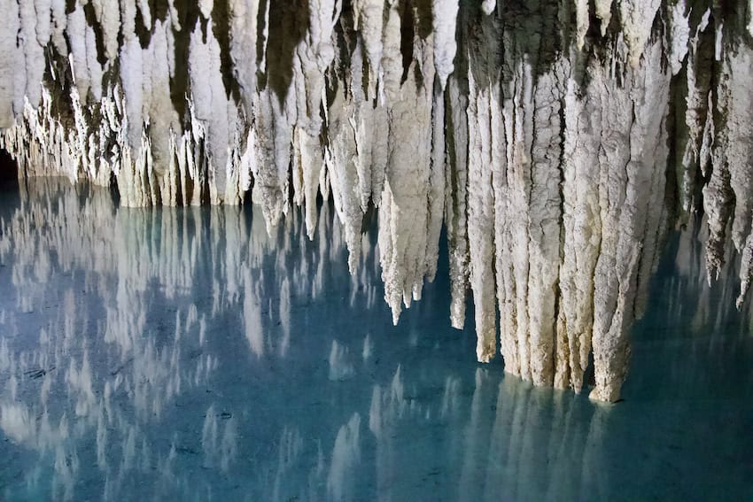 An underground river connects the entire cave system in Aktun Chen