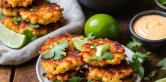 Corn fritters with chili-lime aioli