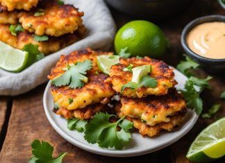 Corn fritters with chili-lime aioli