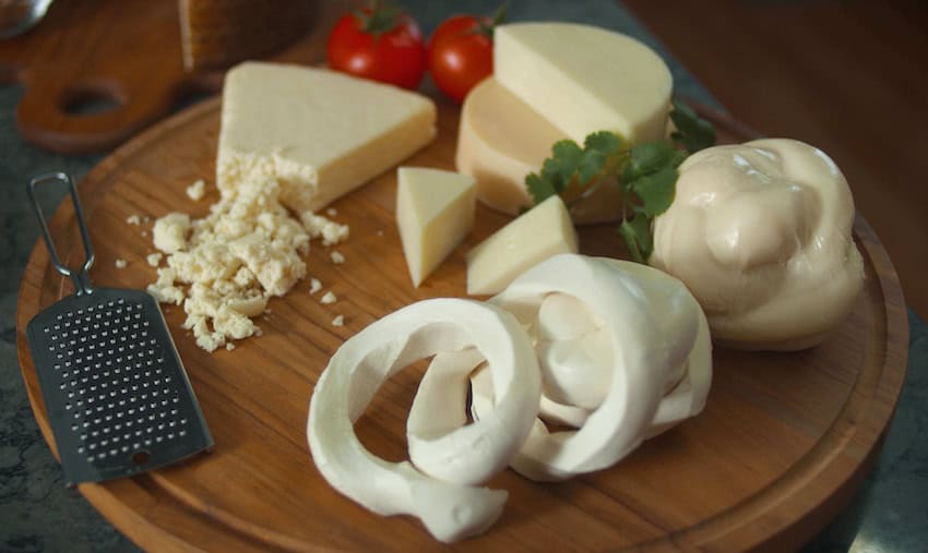 A range of Mexican cheeses