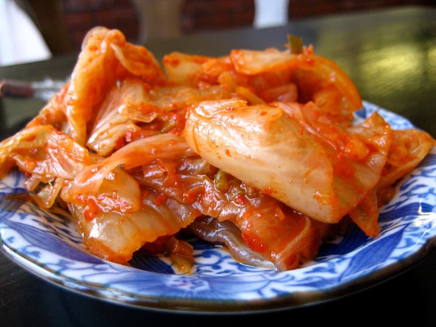 Close up of kimchi on a plate