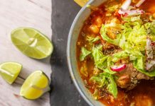 A bowl of delicious pozole