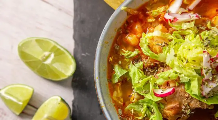 A bowl of delicious pozole