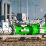 A photo illustration of a speculative green hydrogen pipeline for illustrative purposes only