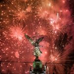 Mexico City welcomes 2013 with fireworks in Reforma Avenue.