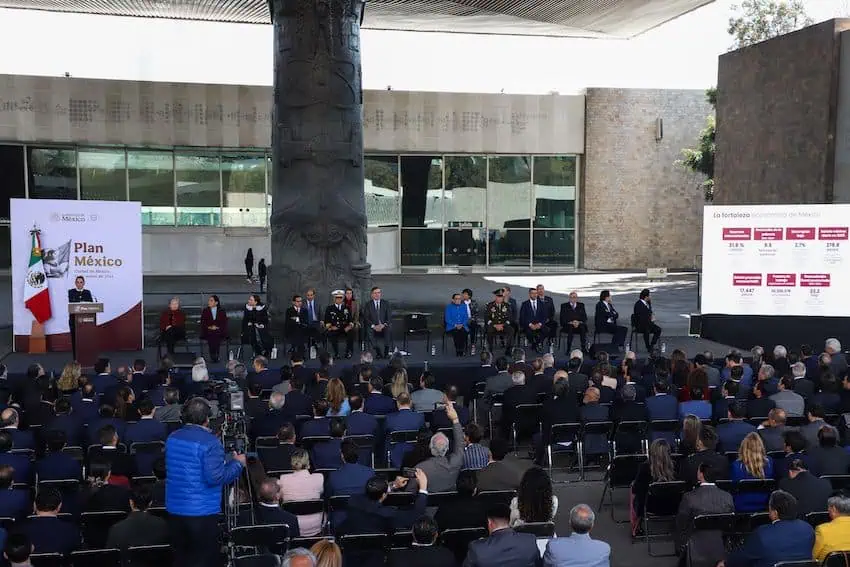 Sheinbaum unveiled Plan México at the Museum of Anthropology in Mexico City on Monday before hundreds of business leaders.