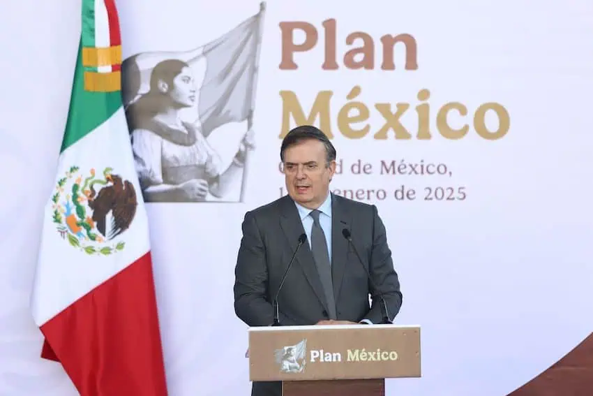 Economy Minister Marcelo Ebrard spoke before Sheinbaum's Monday address