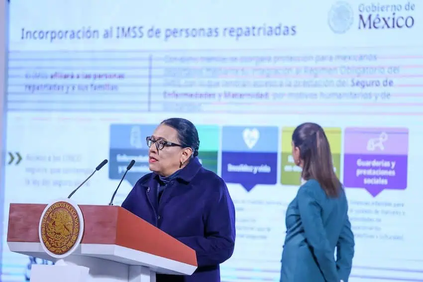 Interior Minister Rosa Icela Rodríguez during Sheinbaum's Monday press conference 