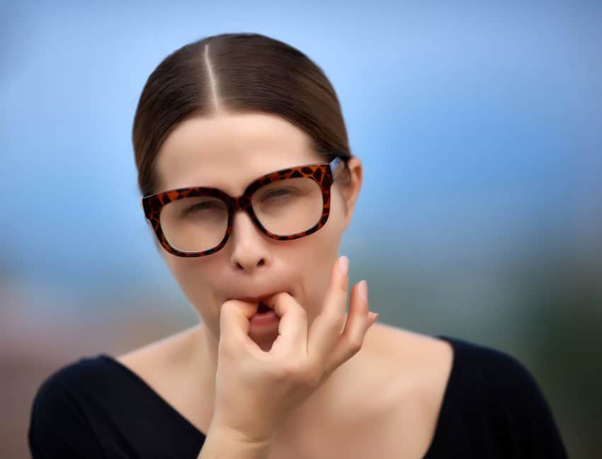 A woman whistling