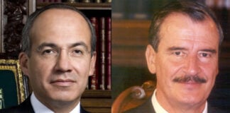 Former Presidents Vicente Fox and Felipe Calderón