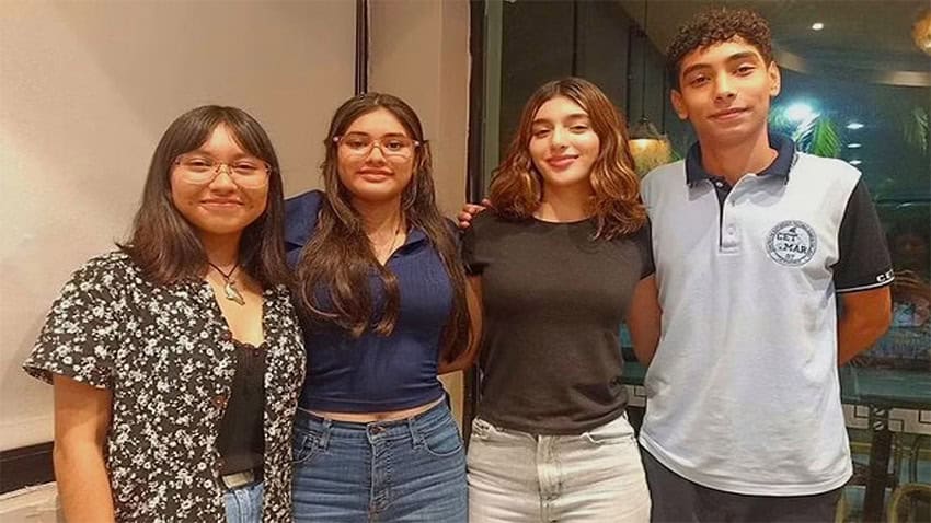 Four Mexican high school students who won the Zayed award