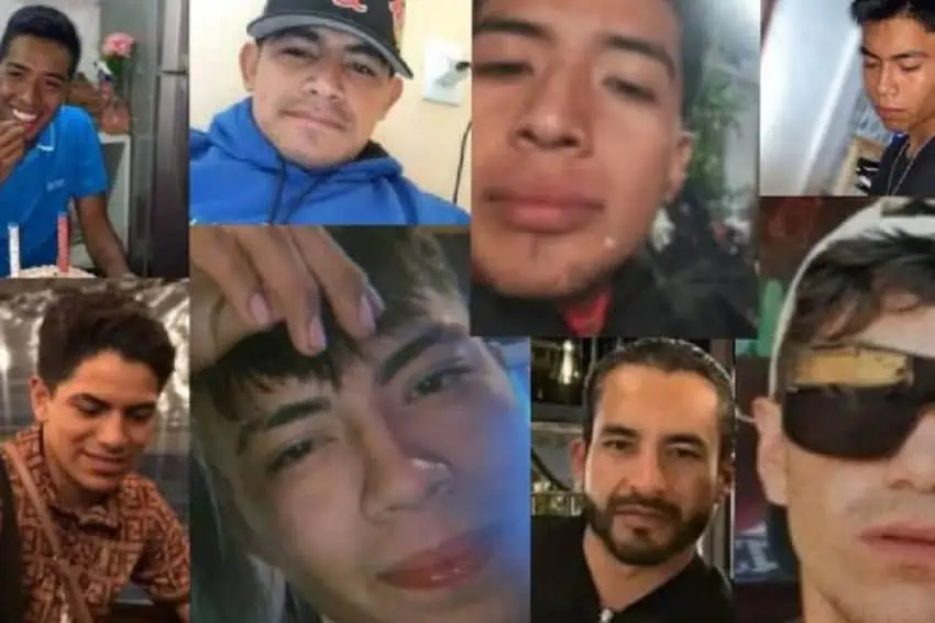 Collage of photos of young Mexican men that went missing in Oaxaca.