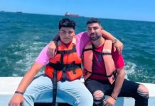 Jason Peña and his brother on vacation