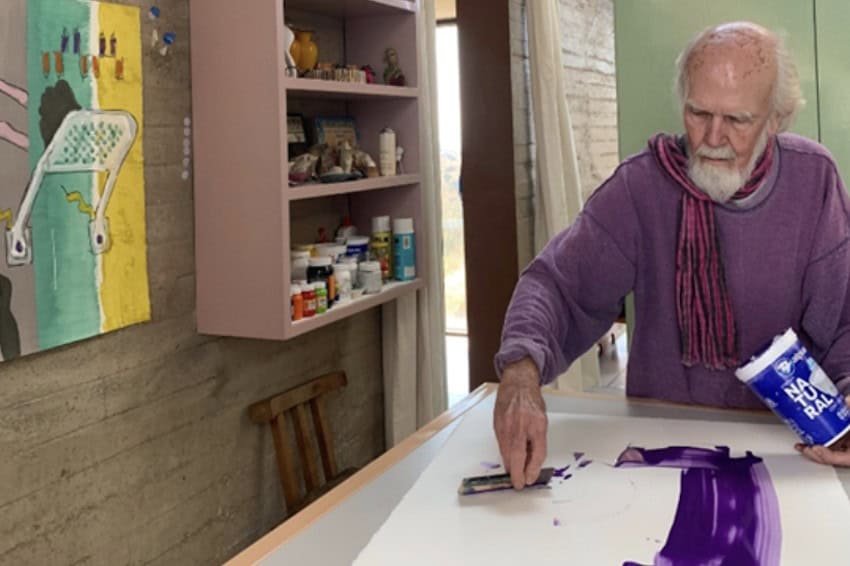 Austin Lowrey in his studio at Casa Lida, San Miguel de Allende.