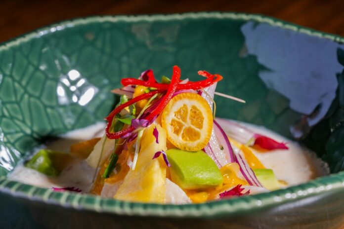 A plate of ceviche