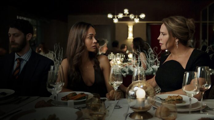 Zoe Saldana and Sofia Gascon Alarcon in a scene from Emilia Perez