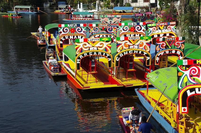 Trajineras in Xochimilco's canals