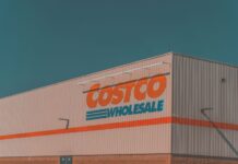 The façade of a Costco store