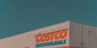 The façade of a Costco store