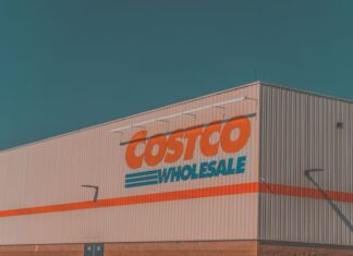 The façade of a Costco store