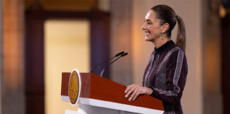 Sheinbaum speaks at her Friday morning press conference