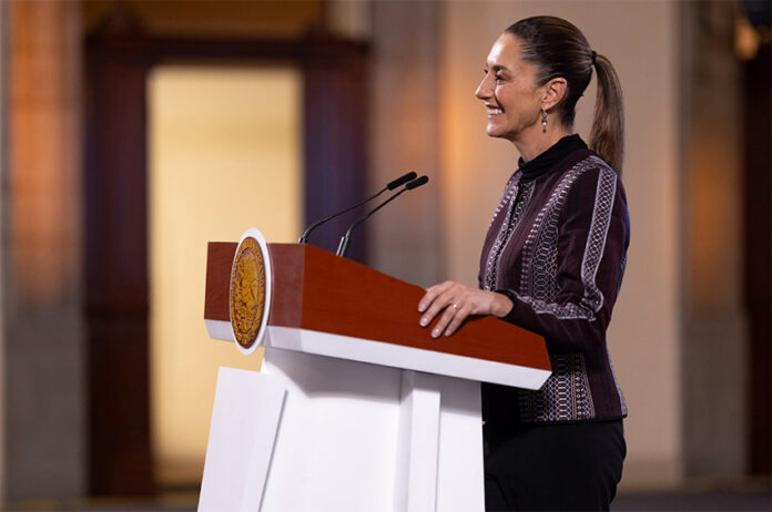 Sheinbaum speaks at her Friday morning press conference