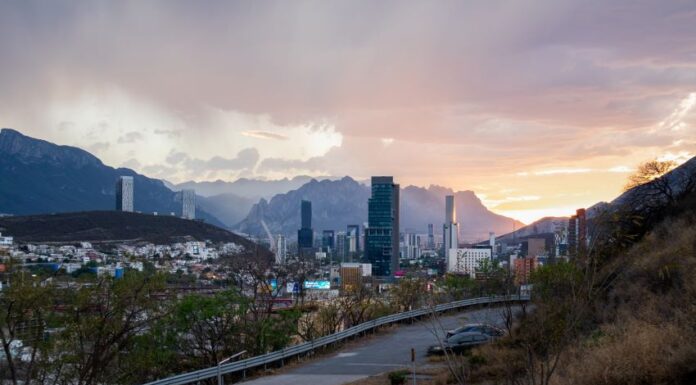 Sunset over the skyline of Monterrey, Nuevo León