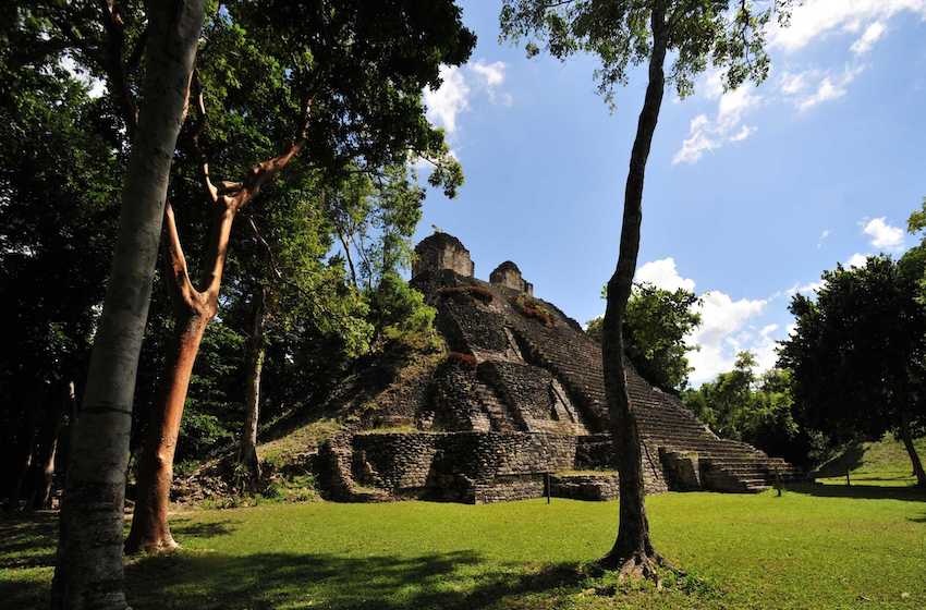 Temple of the Owl at Dzibanché archaeological zone in Quintana Roo, Mexico. 