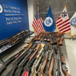 firearms retrieved by CBP at Eagle Pass in Jan. 2025