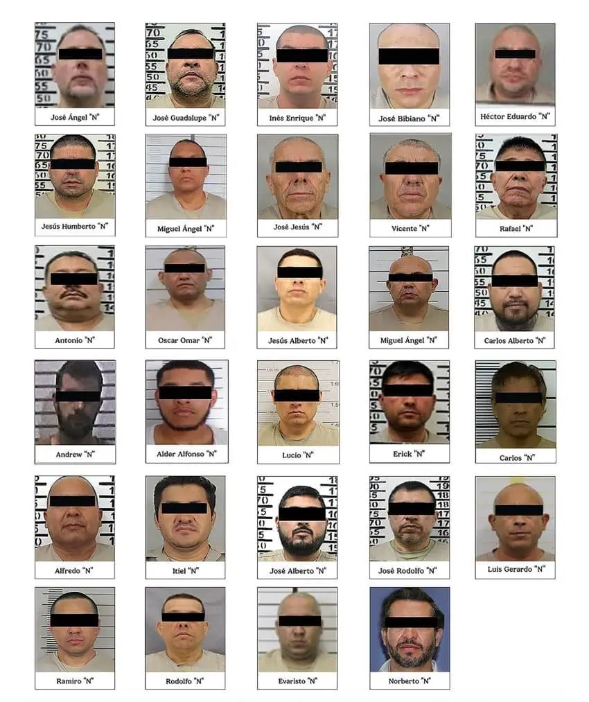 Mug shots of cartel members who were mass-extradited to the US in February 2025