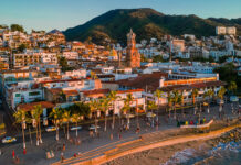 A view of the church and malecon of Puerto Vallarta