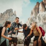 a group of people making friends in Mexico