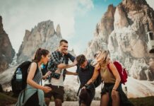 a group of people making friends in Mexico